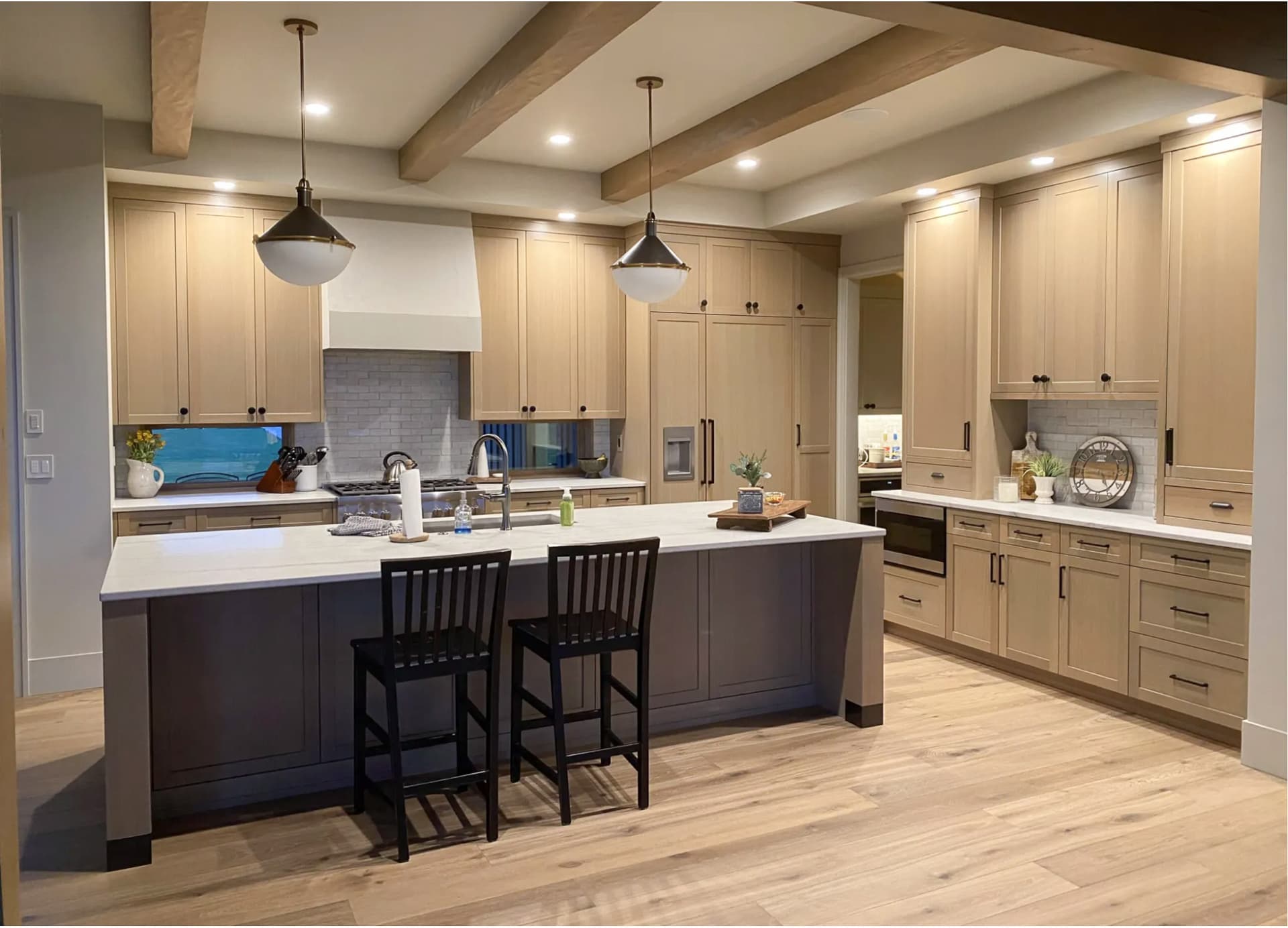 A beautiful kitchen with custom cabinetry